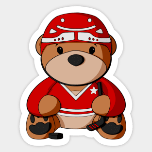 Hockey Teddy Bear Sticker